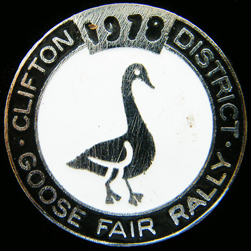 Goose Fair Rally pin badge