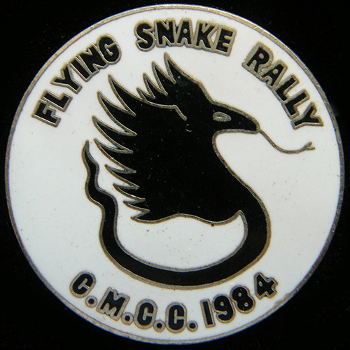 Flying Snake Rally pin badge