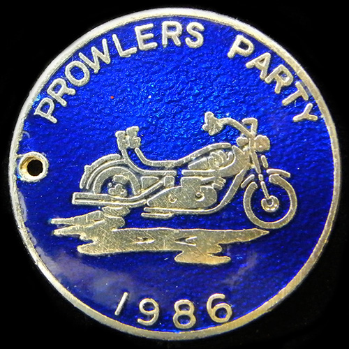 Prowlers Party lapel badge