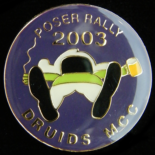 Poser Rally pin badge