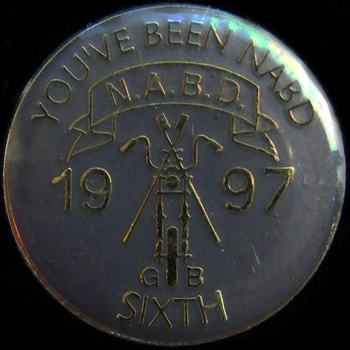 You've Been Nabbed N.A.B.D. pin badge