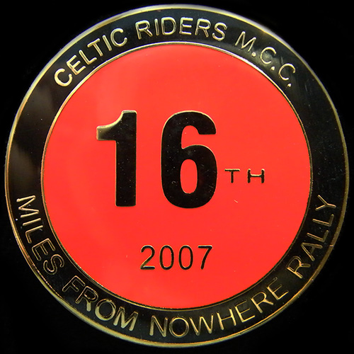 Miles from Nowhere Rally pin badge