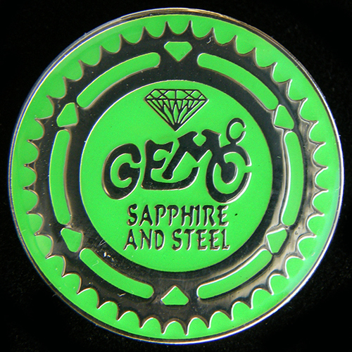 Sapphire & Steel Rally pin badge