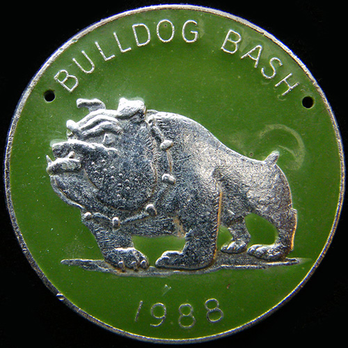Bulldog Bash 1988 pin badge