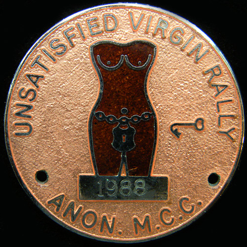 Unsatisfied Virgin Rally pin badge
