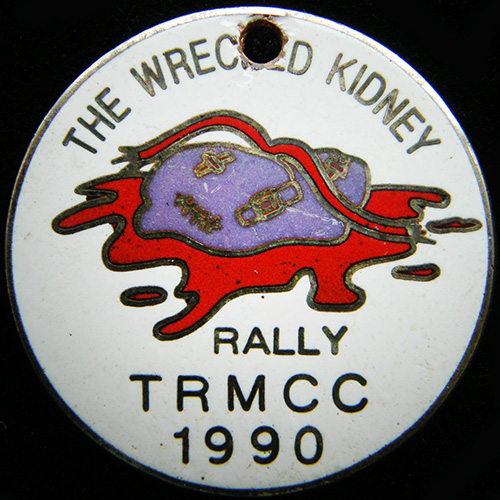 Wrecked Kidney Rally pin badge