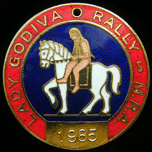 Lady Godiva Rally pin badge