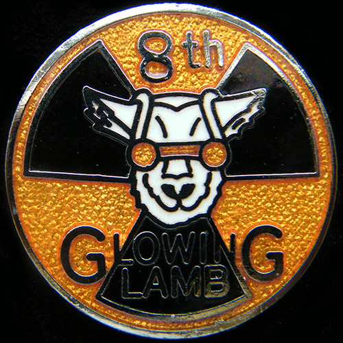 Glowing Lamb Rally pin badge
