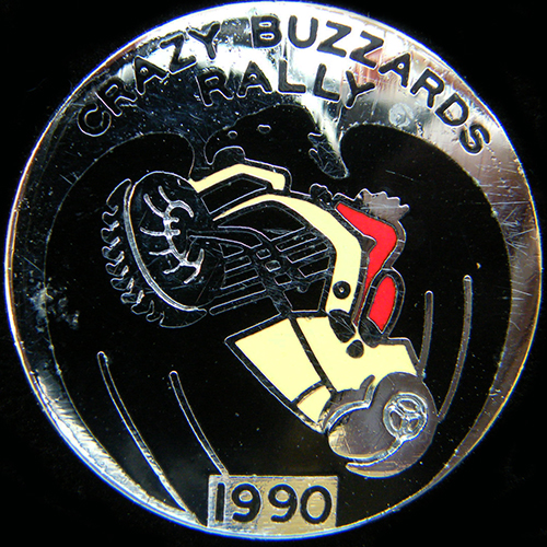 Crazy Buzzards Rally pin badge