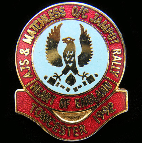 AJS Matchless Jampot Rally pin badge