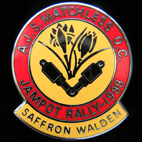 AJS Matchless Jampot Rally pin badge