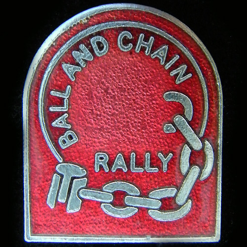Ball and Chain Rally pin badge
