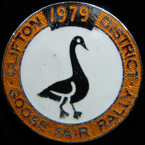 Goose Fair Rally pin badge