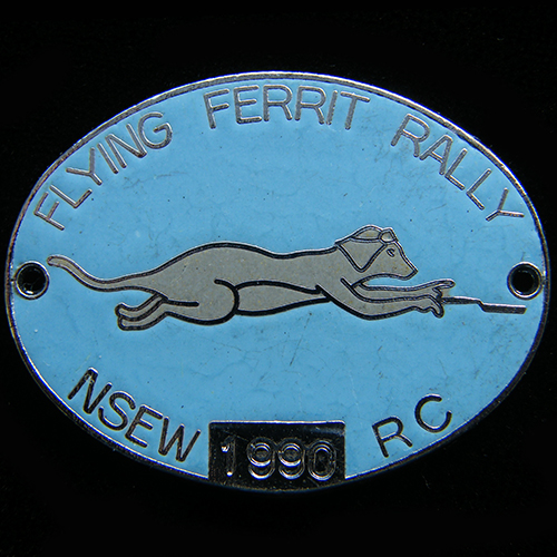 Flying Ferrit Rally pin badge