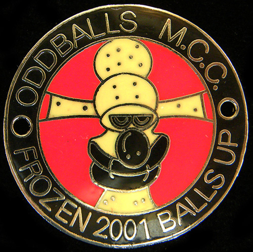Frozen Balls Up Rally pin Badge