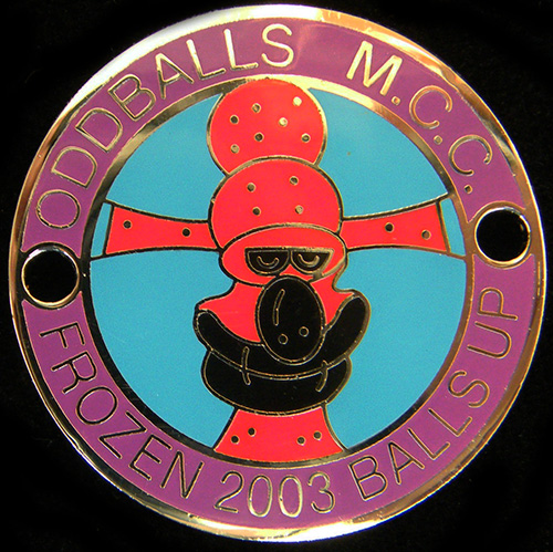 Frozen Balls Up Rally pin Badge