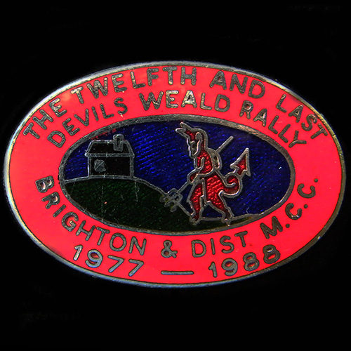 Devils Weald Rally pin badge