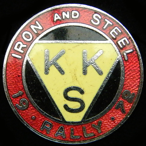 Iron & Steel Rally pin badge 1972