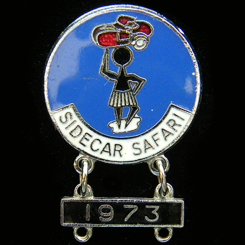 Sidecar Safari Rally lapel badge