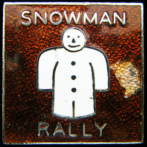 Snowman Rally pin badge 