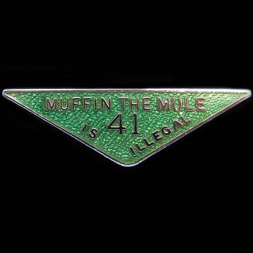 Muffin the Muel Rally pin badge