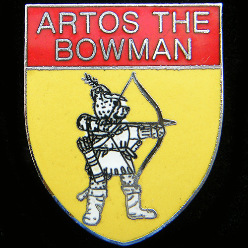 Artos the Bowman Rally pin badge