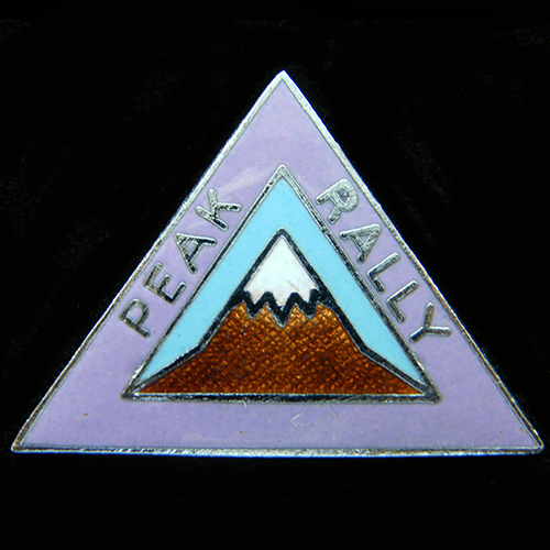 Peak Rally pin badge