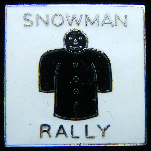 Snowman Rally pin badge 