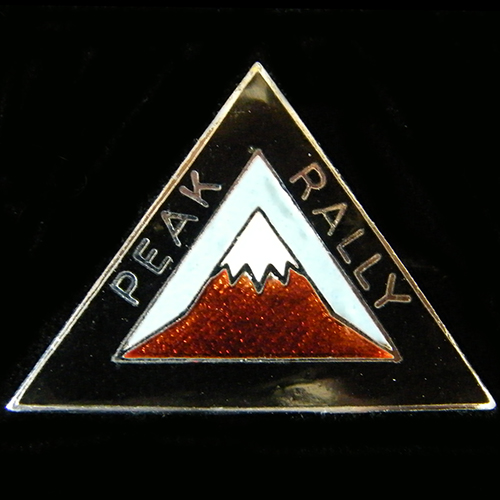 Peak Rally pin badge