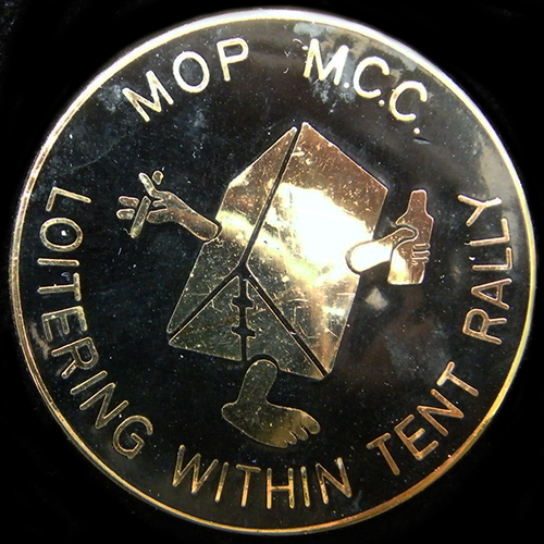 Loitering within Tent Rally pin badge