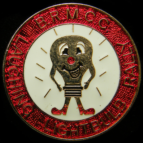 Laughing Light Bulb Rally pin badge