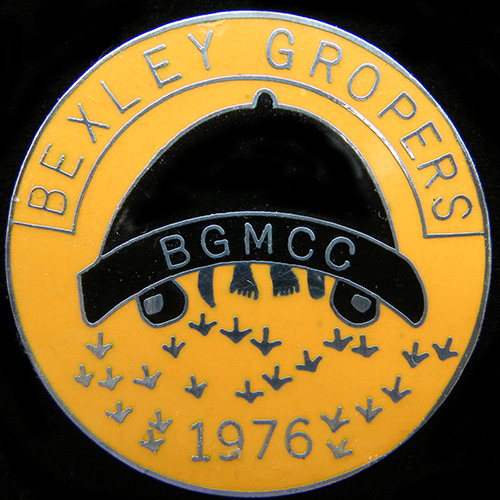 Bexley Gropers Rally lapel badge