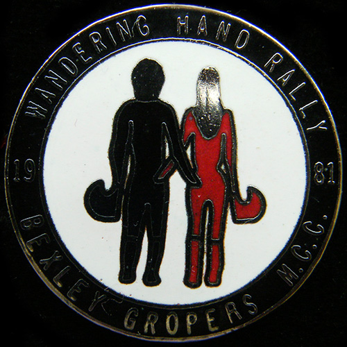 Bexley Gropers Wandering Hand Rally pin badge