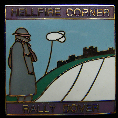 Hellfire Corner Rally pin badge