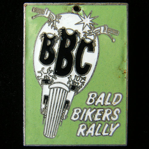 Bald Bikers Rally pin badge