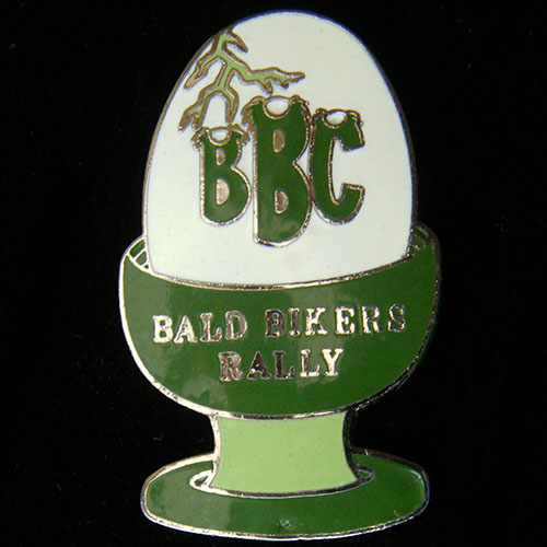 Bald Bikers Rally pin badge