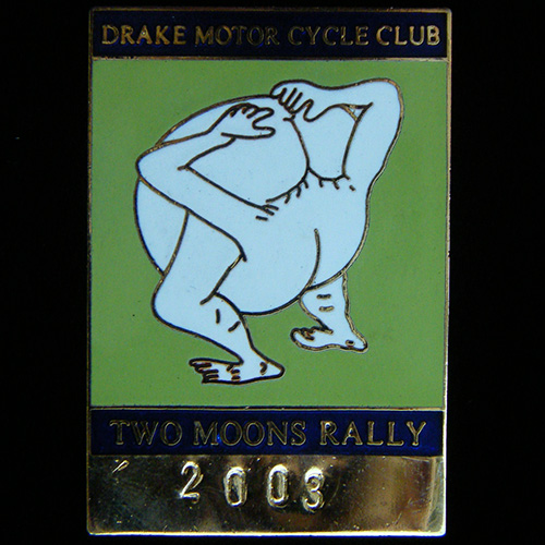 Two Moons Rally pin badge