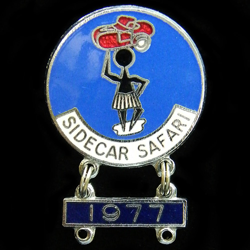 Sidecar Safari Rally lapel badge