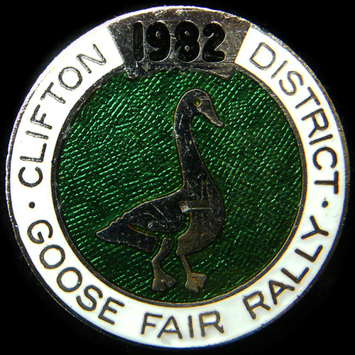 Goose Fair Rally pin badge