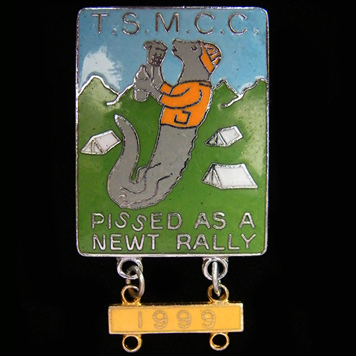 Pissed as a Newt Rally pin badge
