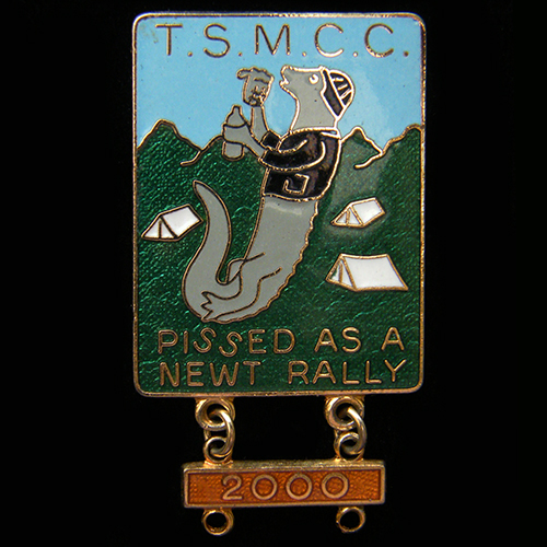 Pissed as a Newt Rally pin badge
