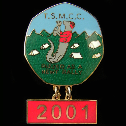 Pissed as a Newt Rally pin badge