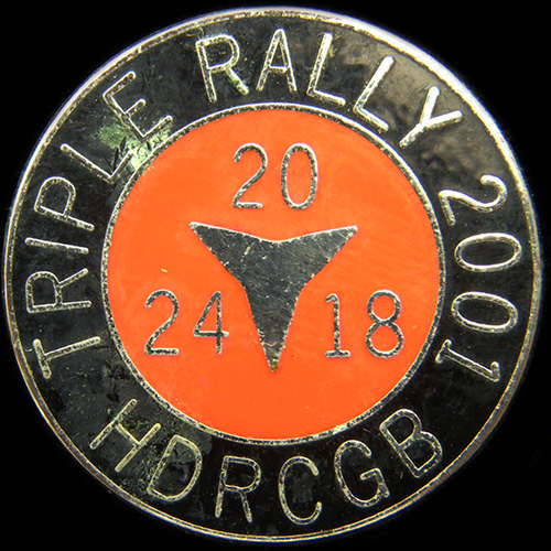 Triple Rally pin badge