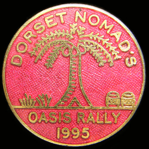 Oasis Rally pin badge