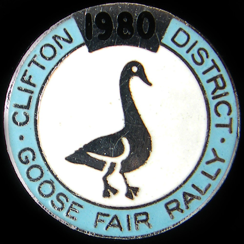 Goose Fair Rally pin badge