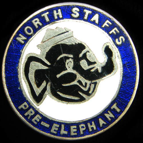 North Staffs Pre Elephant pin badge