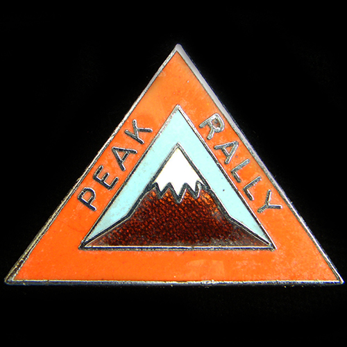Peak Rally pin badge