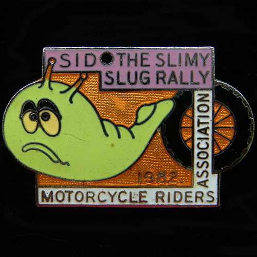 Sid the Slimy Slug Rally pin badge