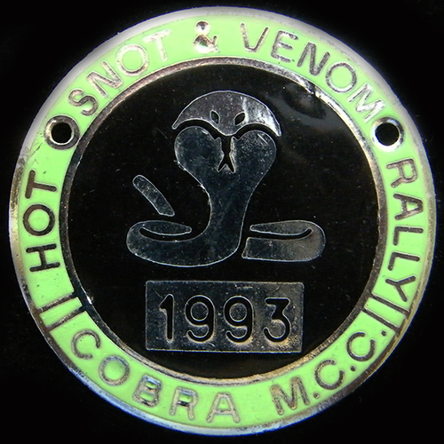 Hot Snot Venom Rally pin badge