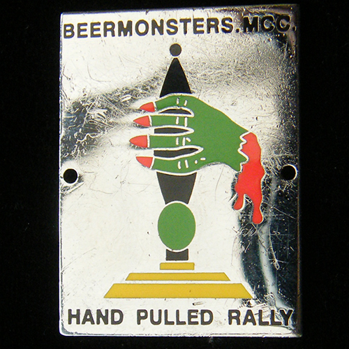 Hand Pulled Rally pin badge